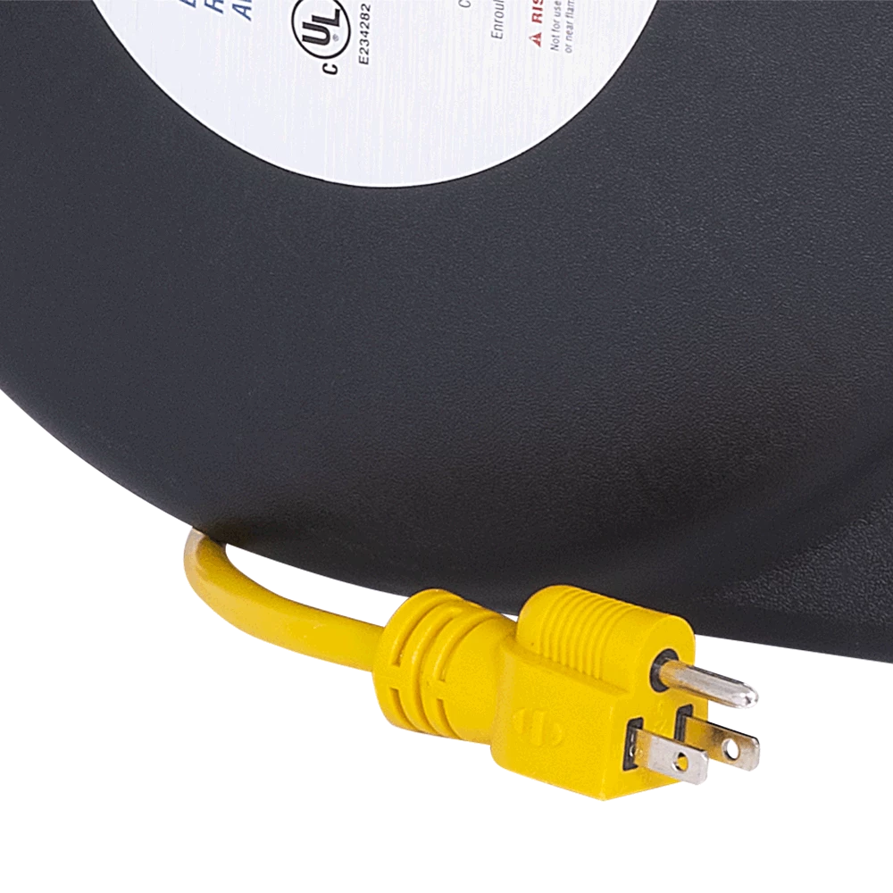 Startech ABS Retractable Extension Cord Reel - SJTW 14/3 - Triple Outlet - 45 Ft Length Lighting