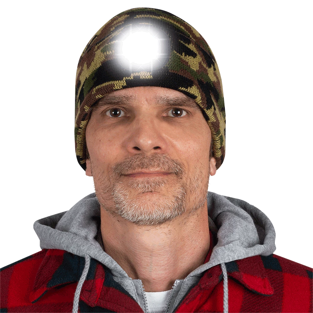 Work Hats Pioneer Knit Toque With LED Headlight