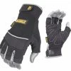 DeWalt Workwear Work Gloves DeWalt DPG230 Synthetic Leather Technician's Fingerless Glove