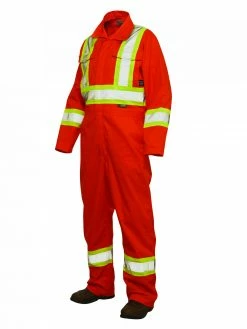 Hi-Vis Work Wear Tough Duck S792 Unlined Hi Vis Poly/Cotton Coveralls | XS-5XL