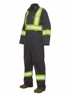 Hi-Vis Work Wear Tough Duck S792 Unlined Hi Vis Poly/Cotton Coveralls | XS-5XL