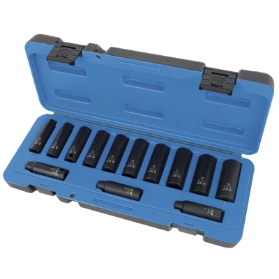 Jet 3/8" Dr. Deep Impact Socket Set - Metric Deep - 6 Point - 13 Piece