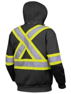 Pioneer Heavyweight Polyester Fleece Safety Hoodie | S-4XL Hi-Vis Work Wear
