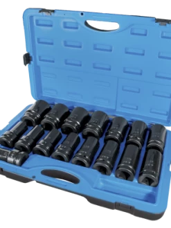 Power Tool Accessories Jet 1" Dr. Deep Impact Socket Set - SAE Deep - 6 Point - 16 Piece