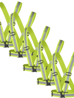 Pioneer Hi-Vis 4-Point Tearaway Adjustable Safety Sash | Pack Of 5 Hi-Vis Work Wear