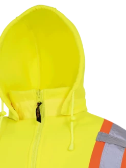 Pioneer Heavyweight Polyester Fleece Safety Hoodie | S-4XL Hi-Vis Work Wear