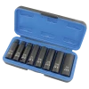 Jet 3/8" Dr. Deep Impact Socket Set - SAE Deep - 6 Point - 8 Piece
