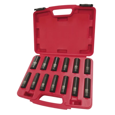 Power Tool Accessories ITC 1/2" Dr. Deep Impact Socket Set - Metric - 6 Point - 13 Piece
