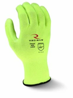 Radians Hi-Viz Breathable Polyester Gloves With Polyurethane Grip - Pack Of 12 Pairs Work Gloves